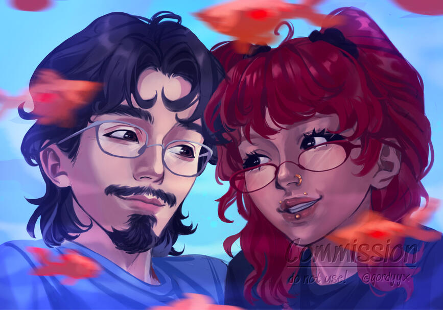 2 Portraits + simple bg